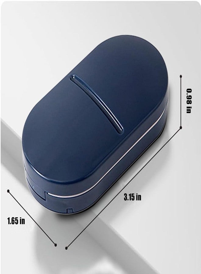 DIYOHFE Pill Cutter Splitter, Cuts Vitamins - Small and Tiny Pills - Pill Cutter 1/2 -Easy Open Snap Button and Carry. Back Storage(Blue) - Image 5
